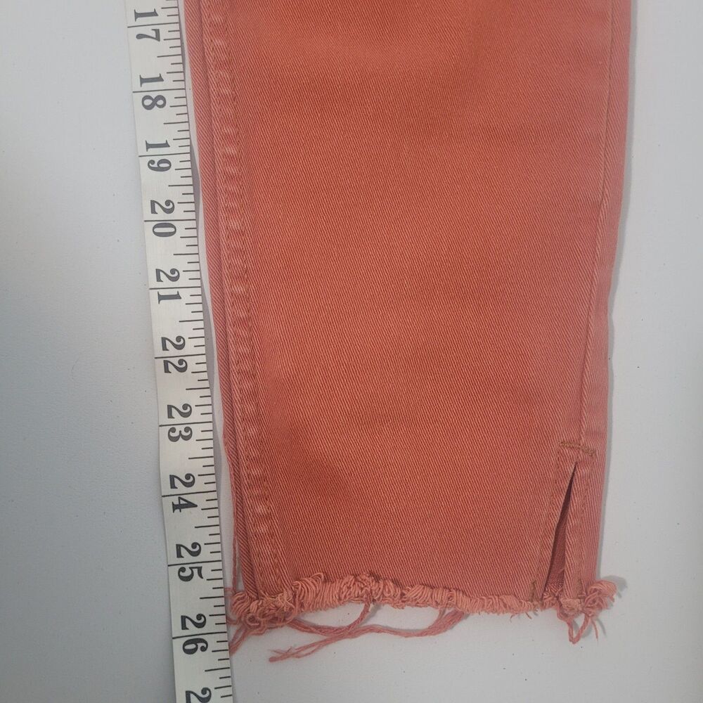 Kensie Vintage Lux Ultimate High Rise Skinny Distressed Jeans Red Raw Hem 8/28 - Picture 5 of 11